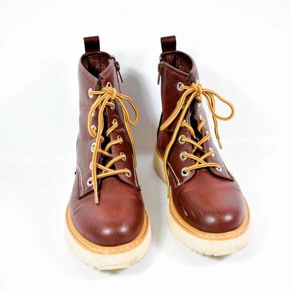 Madden Girl Womens Kentt Hiking Boots Lace Up and Side Zipper Sz 6.5M - Picture 3 of 6